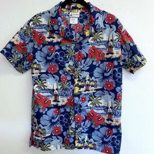 Disney Parks Kids Hawaiian Shirt Mickey Mouse Aloha L